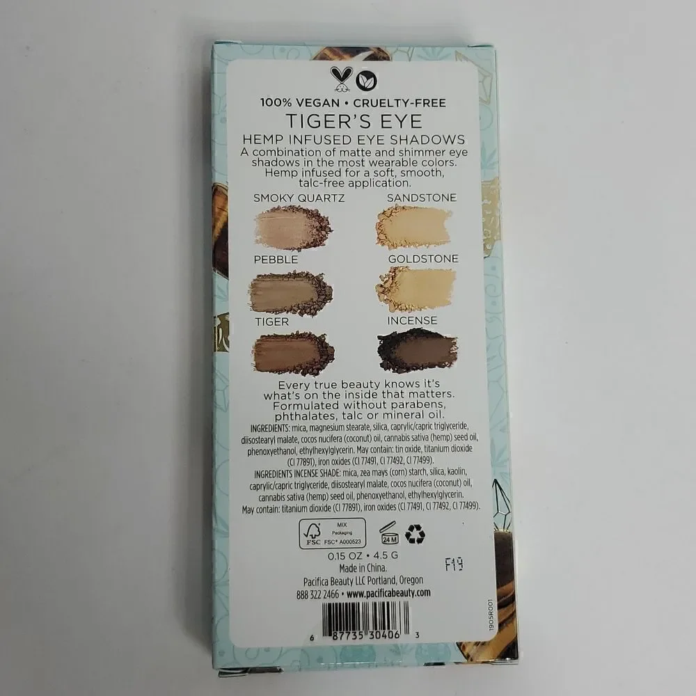 Pacifica Tiger's Eye Hemp Infused Eye Shadows NIB